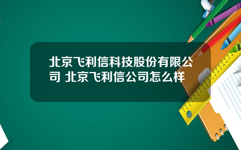 北京飞利信科技股份有限公司 北京飞利信公司怎么样